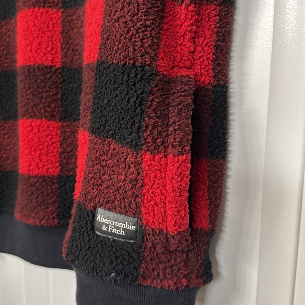 Abercrombie Kids Red and Black Sweater Buffalo Plaid - Picture 4 of 6